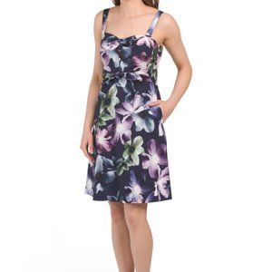 Kay Unger NEW Womens Samantha Mini Dress Size 12 Purple Magnolias $268